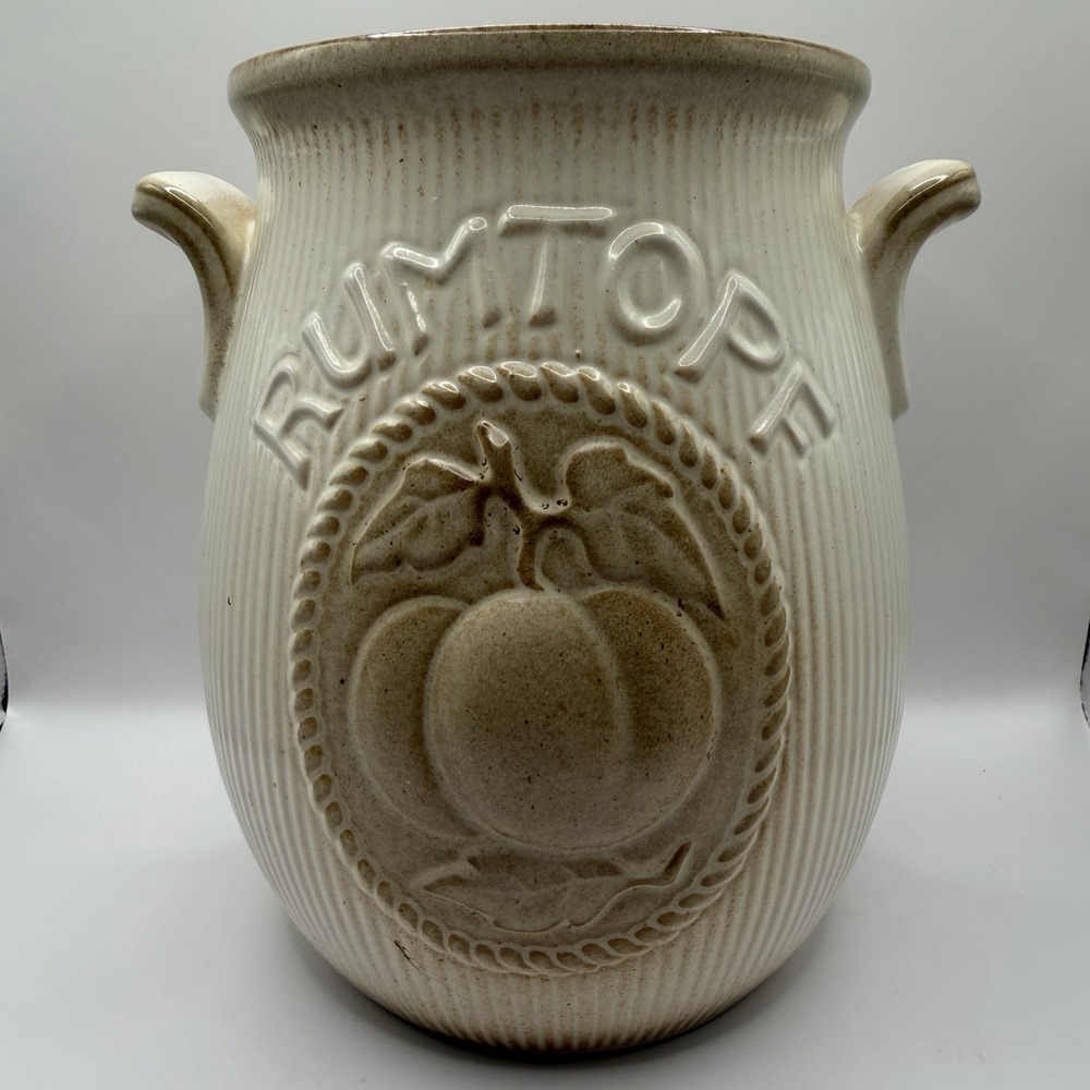 Vintage Rumtopf Crock Canister Grape Vine Rare Cream Color West Germany Rum Pot